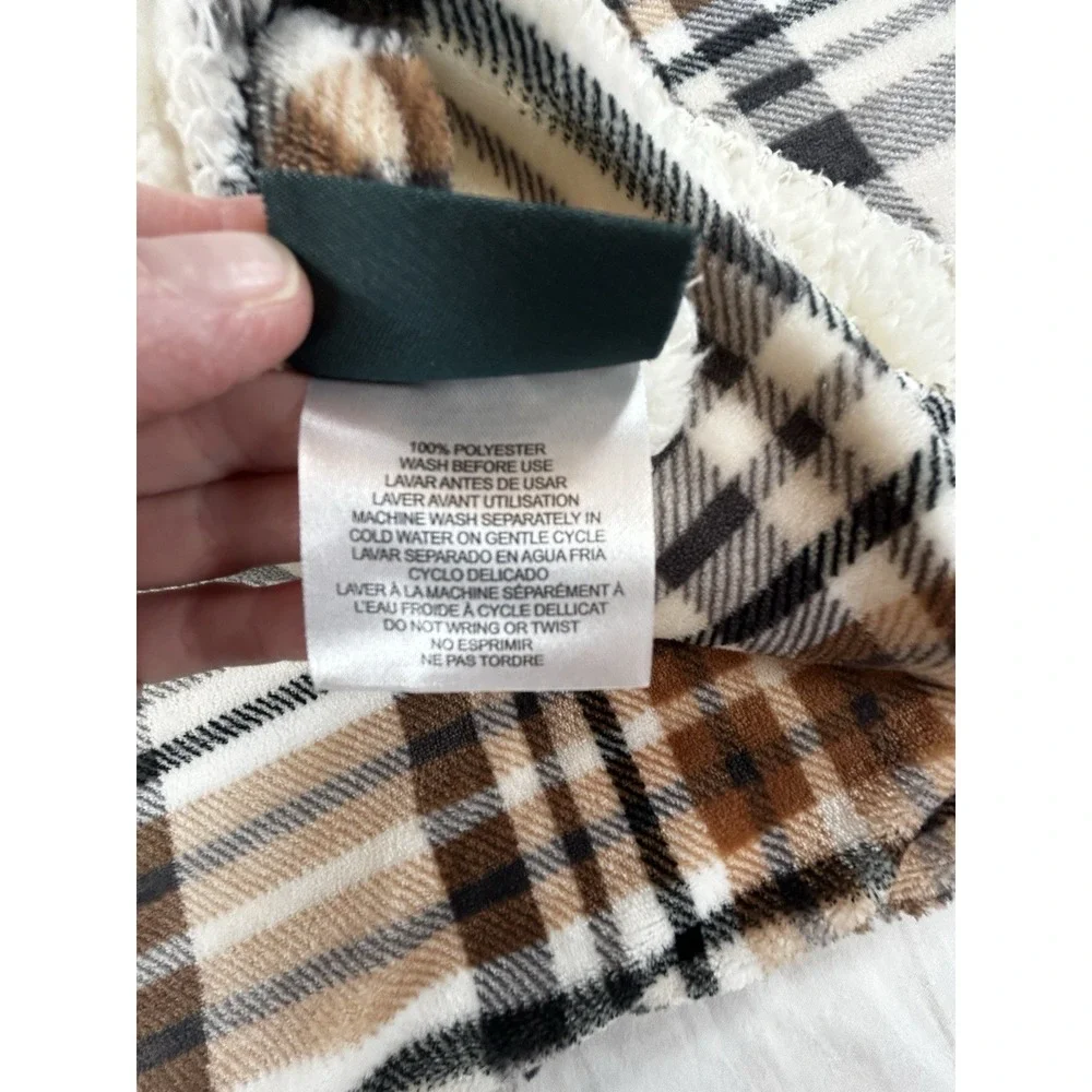 Montauk Autumn Plaid Polyester Flannel Blanket 48